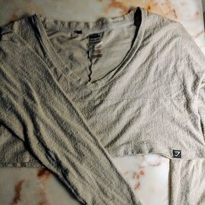 Gymshark taupe towel sweater crop top MED